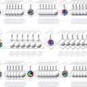 108 Pieces Stainless Steel Earring Bezel Blanks Wire Hooks Bezel Trays with 12 mm Glass Cabochons Setting for Jewelry Making DIY Craft