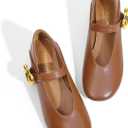 Women Mary Jane Shoes Pumps Chunky Comfortable Low Heels Closed Round Toe Dress Work Wedding Shoes