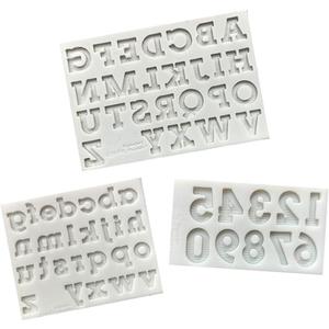 Silicone Mould 3-Piece Set Of 26 Uppercase And Lowercase Letters And Numbers Silicone Fondant Cake Decoration Mold Diy Baking