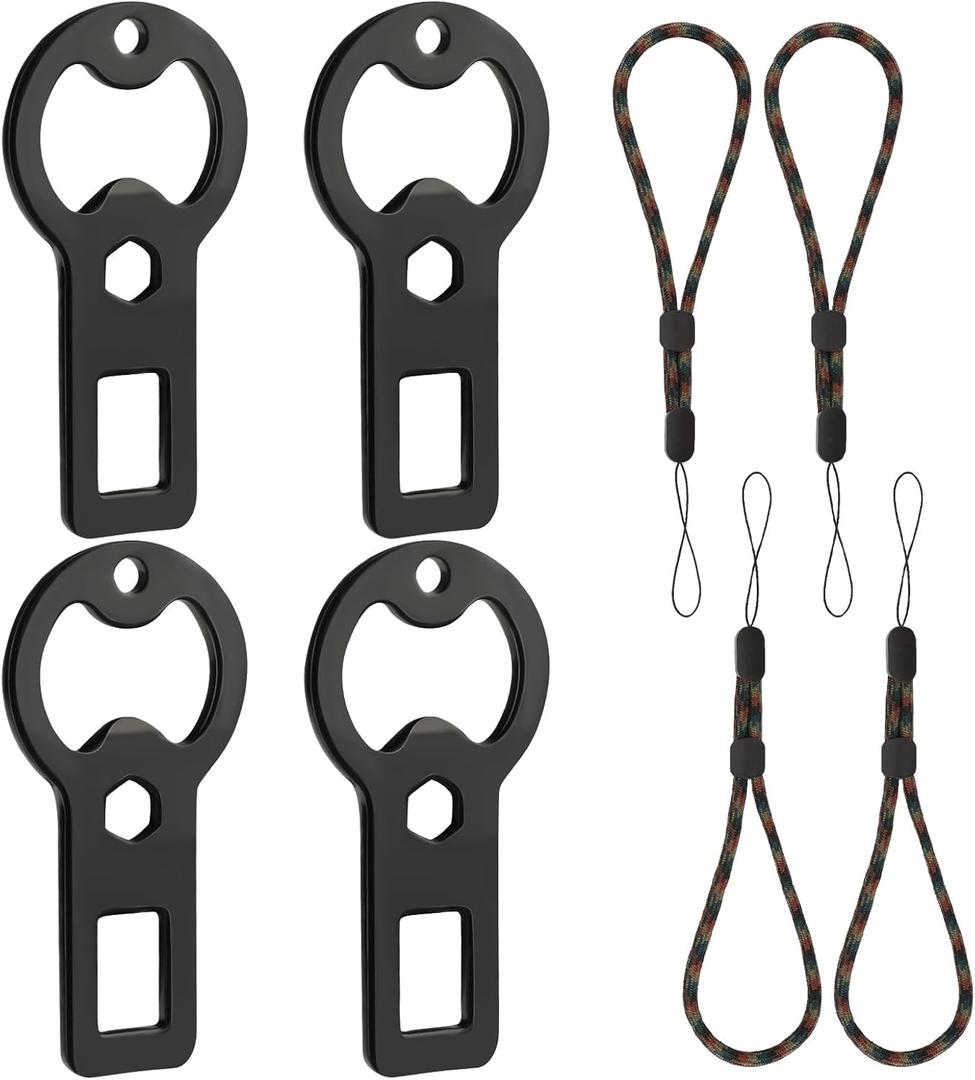 Portable Metal Bottle Opener Keychain | 4-Pack Flat Beer Bottle Openers with Lanyard for Outdoor Enthusiasts, Dog Owners & Friends | Ideal for Kitchen, Bar & Parties