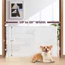Retractable Baby Gates 2 Pack, 55" Wide Mesh Dog Gate Indoor, 34" Tall Gate for Stairs Doorways Hallways Deck, Child Pet Safety Gate for Indoor Outdoor Home Use, White