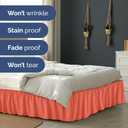 Wrap Around Dust Ruffle Bed Skirt - Coral - for King Size Beds with 21 Inch Drop - Easy Fit Elastic Strap - Adjustable Pleated Bedskirt w/Brushed Fabric - Wrinkle Free - for Women, Men, Kids & Teens