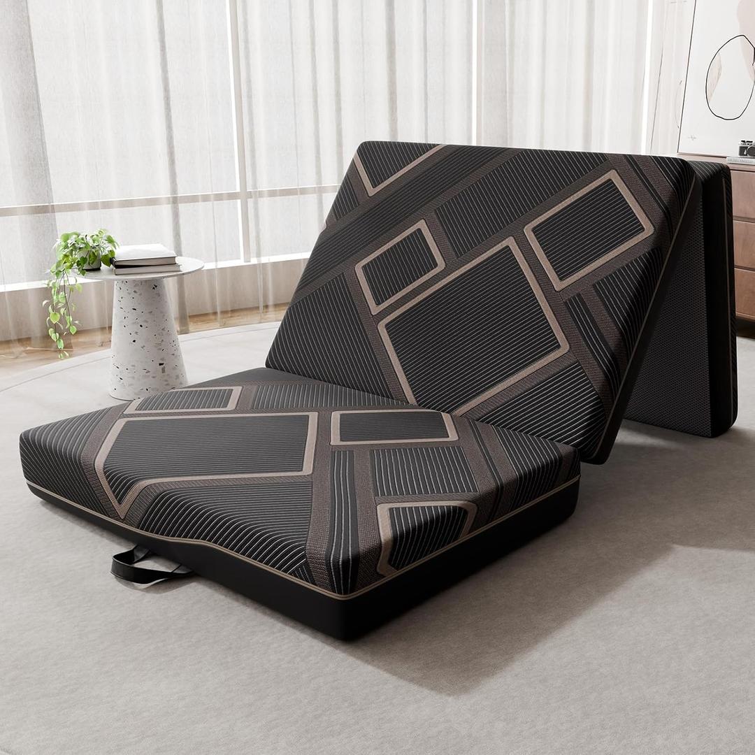 Foldable Mattress Twin Size 4 Inch Trifold Memory Foam Mattress