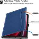 ZtotopCases for Samsung Galaxy Tab S10 Plus Case 2024/ S9 Plus/ S9 FE Plus 5G 12.4 Inch 2023, Premium PU Leather Cover with Hand Strap/Front Pocket/S Pen Holder for Tablet S10+/S9+/S9 FE+, Blue