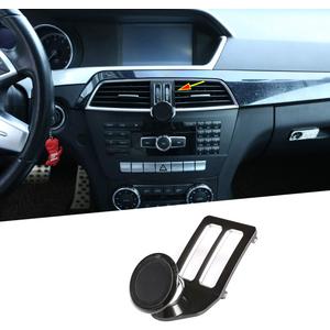 Black Aluminum Alloy Car Center Air Vent Mobile Phone Holder Accessories for Mercedes Benz C Class W204 C180 C200 2008-2013