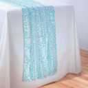 Light Baby Blue Sequin Table Runner 1 Piece 10 Ft (17x120 Inch) - for Dessert Table or Multiple Kids Tables Iridescent Runner for Frozen Mermaid Princess Unicorn Ocean Birthday Party Decor
