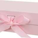 10.5"X7.5"X3.1" Pink Magnetic Gift Box with Lid and Ribbon for Presents