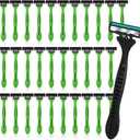 18 Pcs Men's Disposable Razors Bulk 3 Blade Shaving Razors for Sensitive Skin Comfortable Head Shave Valentine Gifts
