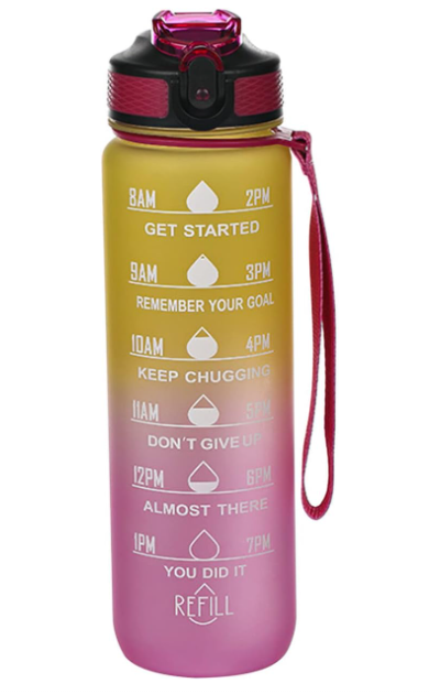32 Oz Water Bottles with Time Marker Motivational Water Bottle Squeezing Ejection Opening Bpa Free Travel Water Bottle For Sports & Outdoors Reusable Water Bottle Cute Stuff Cute Stuff (B)