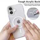 for iPhone 16 Case,MagSafe Compatible,Matte Soft Slim Shockproof Cover,Anti-Fingerprint,Anti-Yellowing,Anti-Scratch Back,Magnetic Phone Case for Women,Girl,Cute,Girly,Clear