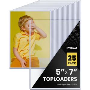 5x7 Toploader - Clear Rigid Photo Protectors for Your Precious Memories - Durable Hard Plastic Sleeves, 25 Pack