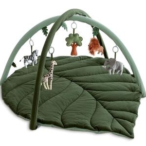 Baby Play Gym with Mat Leaf Shaped, Baby Play Mat with 6 Hanging Toys Tummy Time Mat, Baby Gym Activity Center, Washable (Green) Baby Play Gym with Mat Leaf Shaped, Baby Play Mat with 6 Hanging Toys Tummy Time Mat, Baby Gym Activity Center, Washable (Green)
