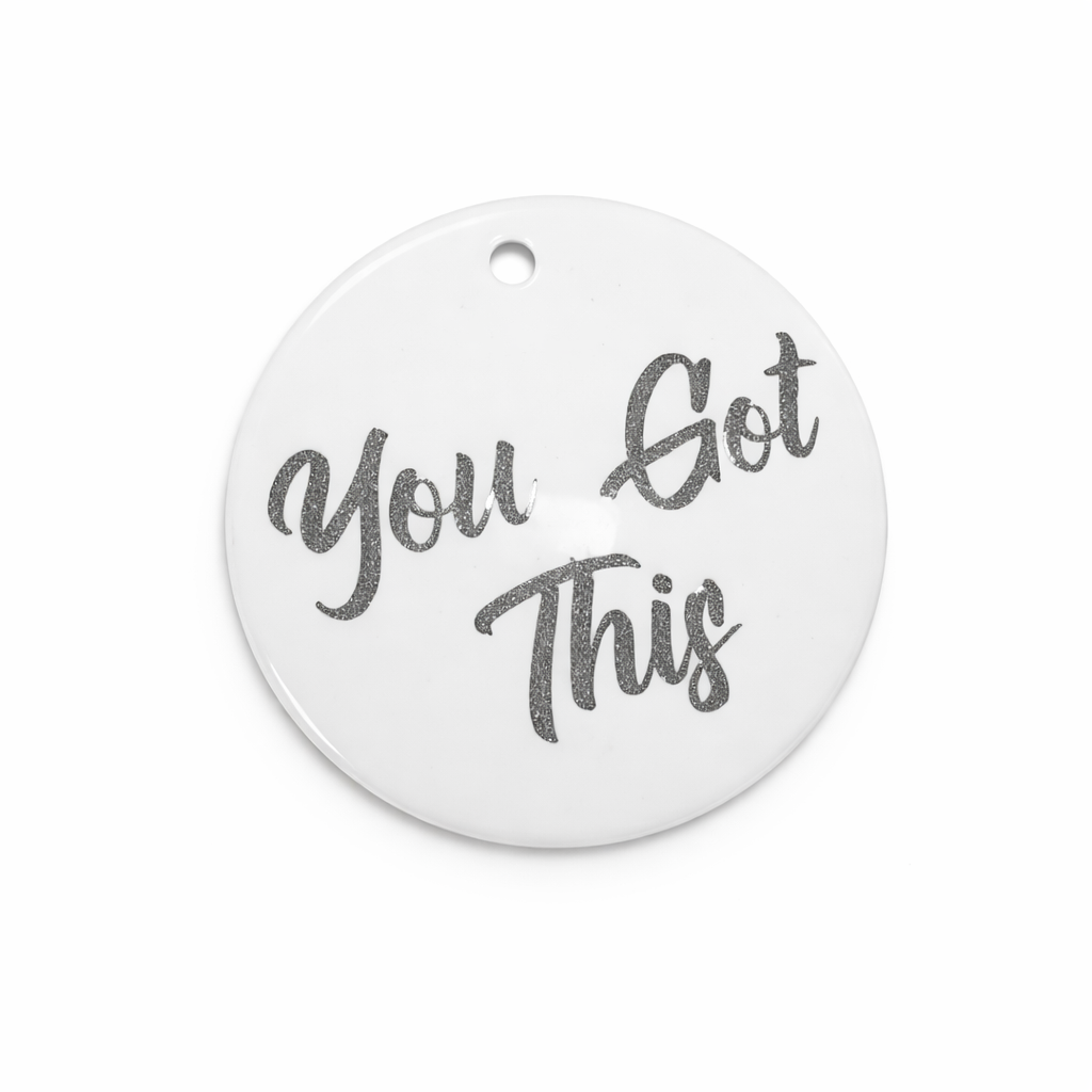 4 x Decorative Quote Christmas Ornament for Xmas Tree Hanging You Got This Flat Circle Ceramic Ornament Xmas Keepsake Souvenir Gifts for New Year Holiday Collectible