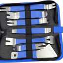 7Pcs Auto Trim Removal Tool Kit,Steel Car Repair Pry Plate Tools,Auto Fastener Remover Set for Panel, Audio, Dashboards, Window, Clip and Upholstery Removal