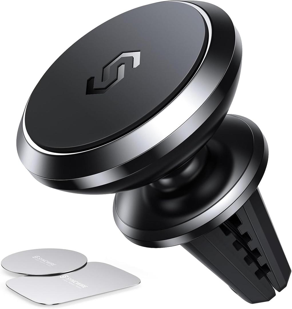 SYNCWIRE Magnetic Phone Holder for Car, 360 Rotatable Super Strong Magnets Air Vent Cell Phone Car Mount Compatible with iPhone, Android, Samsung, Black