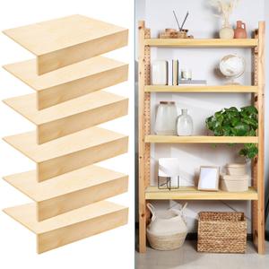 Durable Solid Wood Shelf Covers for Wire Shelving Easy Snap-On Design for Pantry, Closet & Kitchen Organization, (6-Pack, 24"x12")
