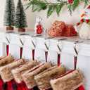 Christmas Stocking Holders for Mantle Set of 6, Metal Fireplace Stocking Hangers, Anti-Rust Non-Slip Non-Tarnish Mantel Hooks Grips Set for Garland, Windowsill, Party, Christmas Decorations, Silver