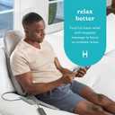 Homedics Shiatsu Back Massage Cushion with Heat, Deep Kneading & Vibration, Handheld Remote, Lumbar Vibration Waves, 3 Massage Zones, Upper, Lower,Full Back,Fits Most Chairs, Premium Fabric,Grey