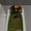 LightRound Cordless Table Lamp for Bedroom, 7500mAh Rechargeable Battery Operated Lamp, Modern Touch Dimmable Wireless Lamp Gold Base Green Glass Shade for Living Room, Desk, Led Bulb Included