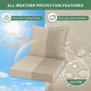 Summsun Patio Chair Cushions 22 x 22 Inch, Water Resistant Backrest Pillow and Seat Cushion Set for Outdoor Furniture, Sectional Sofa Cushion Replacments, Cream, Set of 4