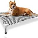 Elevated Outdoor Dog Bed, Large Size, Cotton Material, Non-Slip Feet, Fits up to 100lbs