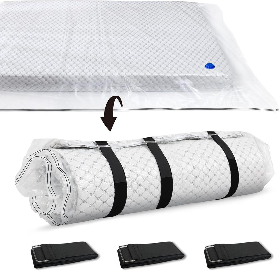 Storage Master Vacuum Storage Bag for Twin Size Mattress - Ideal for Memory Foam and Latex Up to 14 Inches - Designed for Easy Moving, Shipping and Storing with Straps (TWIN/TWIN XL)