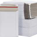 100 Pack 6x8 Rigid Mailers - 550 GSM Thick Self Adhesive Stay Flat Cardboard Envelopes for Shipping Photos, Documents, Collectible Trading Cards (White)