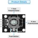10pcs Dual-axis Joystick Module PS2 Game Joystick Control KY-023 Control Stick Sensor Board Compatible with PS2 Arduino