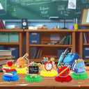 2 x 10 Pcs Back to School Decorations, First Day of School Table Toppers Honeycomb Ornaments Centerpieces, Schools Bus Pencil for Classroom Table Decoration Kids Welcome Back to Schools Party Supplies