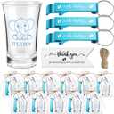 Vesici 25 Sets Baby Shower Party Favors for Guests Elephant Acrylic Shot Glasses Cute Bottle Opener Keychains Thank You Tags Bags for Baby Shower Gender Reveal Birthday Party Guests Return Gift (Boy)