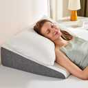 Sweetcrispy Wedge Pillow, Body Pillow for Sleep Apnea, Neck Pain Relief, Post Surgery, Sleeping Comfort, Acid Reflux, Heartburn, Back Pain Relief and Snoring, 7.5Inch White& Grey