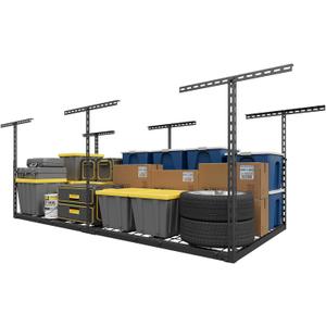 3X6FT Overhead Garage Storage Rack, 26"-40" Height Adjustable Garage Ceiling Storage Racks, Heavy Duty Metal Overhead Storage Organizer System, 450LBS Weight Capacity