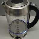 TOPZEE 1.7L Glass Electric Kettle for Coffee & Tea, Hot Water Boiler with 6 Preset Temperatures, Keep Warm and Memory Function, Auto Shut-off & Dry Boil Protection, BPA Free, Rapid Boil, 1500W, Silver