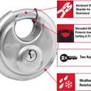 Master Lock Padlock, Stainless Steel Discus Lock, 2-3/4 in. Wide, 40DPF, Silver