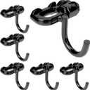lukar 6PCS Metal L Track Hooks, Black L Track Double Stud Tie Down Fitting with Hook, L Track Accessories for Enclosed Trailer, Truck, Garages