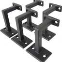 3-3/8" High Swivel Handrail Brackets for Staircase Stair Railing Heavy Duty Black Brackets with Screws (Fixed Stair handrail 5)