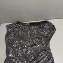 GRACE KARIN One Shoulder Sequin Sparkly Tops for Women Ruched Asymmetrical Glitter Tops Slimming Sparkle Party Shirts (XX-Large, Silver Black)