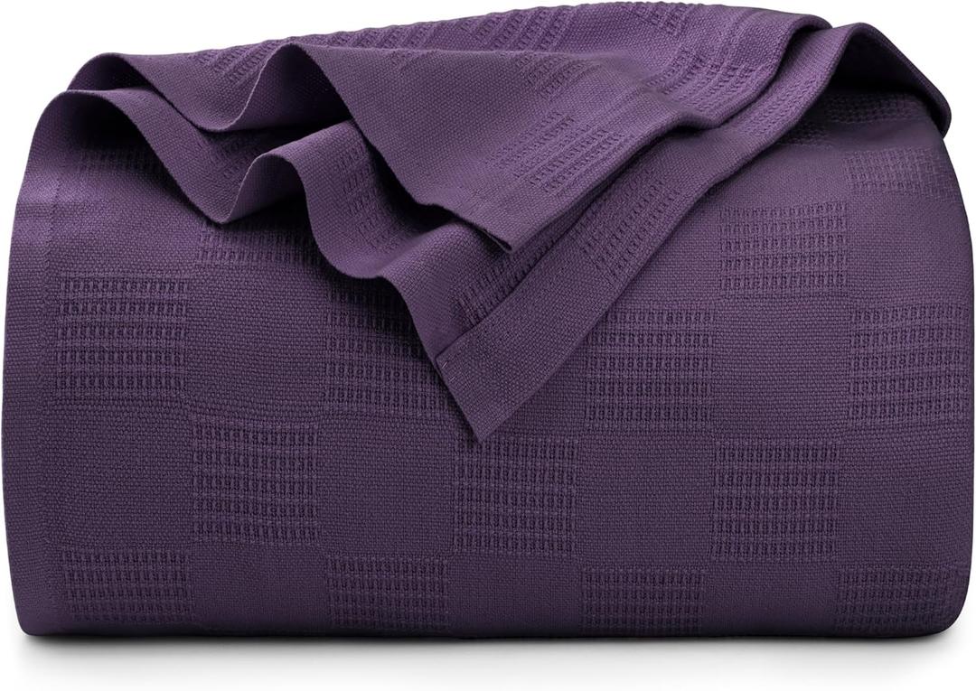 Utopia Bedding Plum 100% Cotton Blanket [Queen Size - 90x90 Inch] 350GSM Lightweight, Soft and Breathable Thermal Blanket for All Seasons Pack Of 6