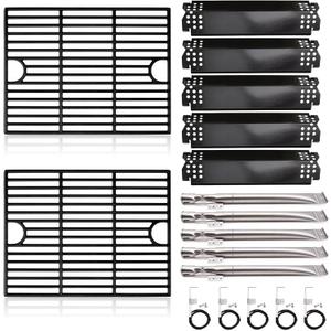 Adviace Replacement Parts for Nexgrill 720-0888N 720-0888, Grease Tray Drip Pan & Flame Tamers, Burner Tubes and Ignitor for Nexgrill 5 Burner 720-0888N Gas Grill