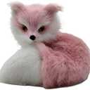 DZYUZK Pink Fox Plush Toy - Cute Realistic Children's Stuffed Animal, Soft Faux Fur (3.94")