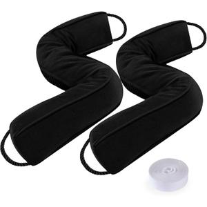 Sunolga 2 Packs 38 Inches 2.2LB Weighted Door Draft Stopper Filled with Glass Beads & Cotton, Removable Machine Washable Sound Proof Under Door Draft Blocker with Anti-Abrasion Bottom for Door, Black