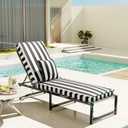 Chaise Lounge Cushions Outdoor with Pillow Handle, Olefin Double Waterproof & Fade Resistant Lounge Chair Cushions with Removable Cover and Straps, Patio Lounger Pads, 72 x 21 x 3 Inch, Pinto