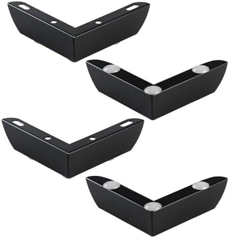 1.18 Inch Metal Furniture Legs Set of 4, Heavy Duty Furniture Feet Minimalist Design Sofa Feets DIY Replacement Parts for TV Cabinet, Coffee Table (Black)