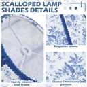 2 Pcs Chinoiserie Scalloped Lamp Shade for Table Lamps Vintage French Toile Countryside Floral Blue and White Scalloped Lamp Shade 6"top x 13"bottom x 10.6"high for Table Lamps Farmhouse