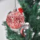 Shatterproof Clear Plastic Christmas Ball Ornaments 30PCS Decorative Baubles Set with Stuffed Delicate Decorations 2.36'' Hanging Ball for Xmas Tree(Gold)