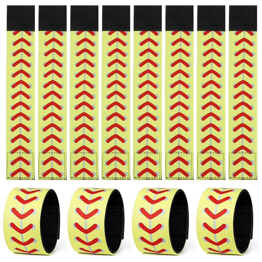 20 Pcs Softball Sleeve Holders with Hook and Loop Fasteners Straps 7.4 Inch Softball Shirts Sleeve Ties Scrunchies for Women Men Soccer Baseball Sports Activities