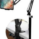 2-in-1 Tablet Floor Stand with tablet stand for desk  Stable 8lb Base with Stretchable Arm for Bed, Couch, or Desk Compatible with iPads, Galaxy Tabs, Surface Pro, Phones & E-Readers (4.7"12.9")