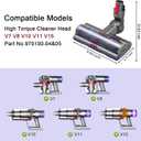 High Torque Brush Head Replacement for Dyson V11 V15 V10 V8 V7 Vacuum Cleaners, Anti-Tangle Brush, Three Adjustable Suction Modes, Suitable for Hardwood Floor Carpets