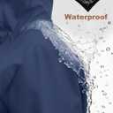 ATLASLAVA Rain Jacket Women Waterproof Long Raincoat Hood Lightweight Windbreaker Outdoor Coat XL