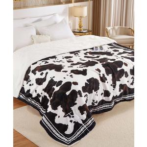 CAROMIO Heated Electric Blanket King Size with LCD Dual Controller, Cow Print Heating Blankets, 10 Heat Levels & 1-12H Time Settings, ETL Certified, Machine Washable, Brown Black, 100" x 90"